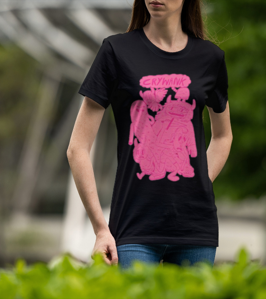 Crywank Cartoon Characters Art Pink T-Shirt