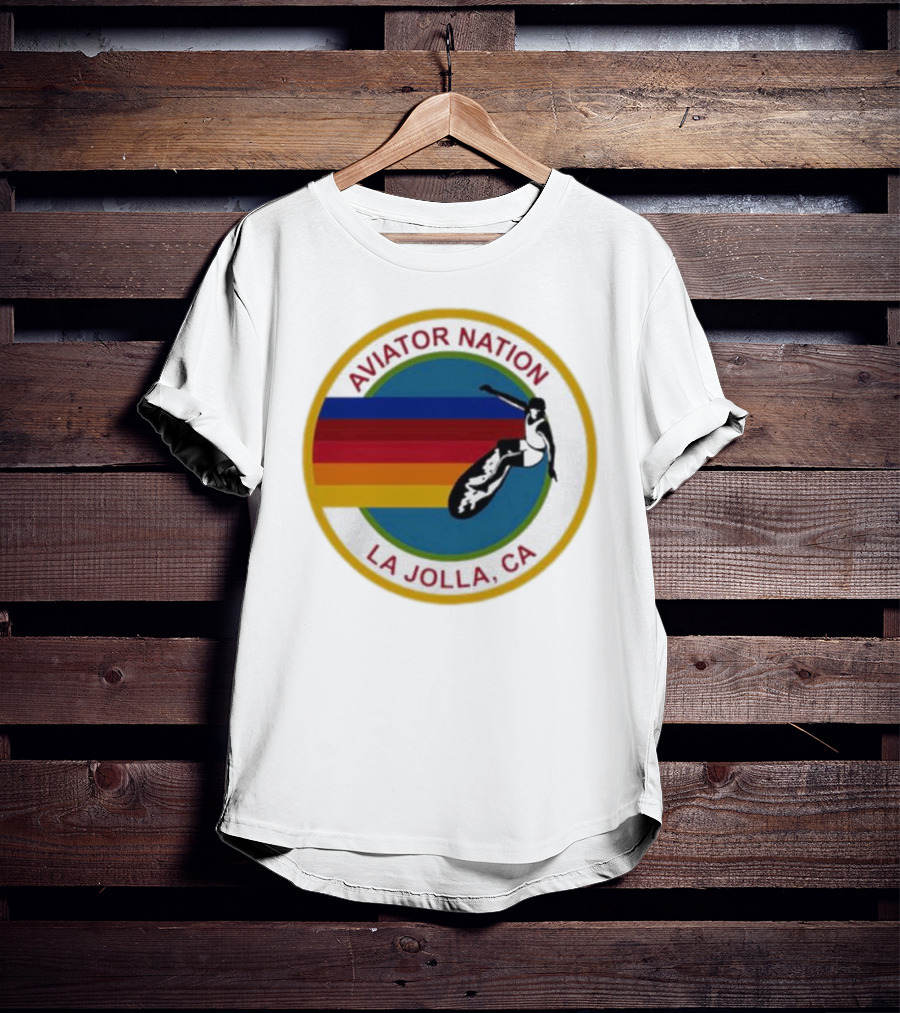 Aviator Nation La Jolla CA Surfing Rainbow T-Shirt