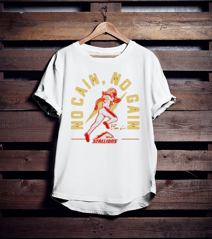 No Cain No Gain Birmingham Stallions Deon Cain T-Shirt