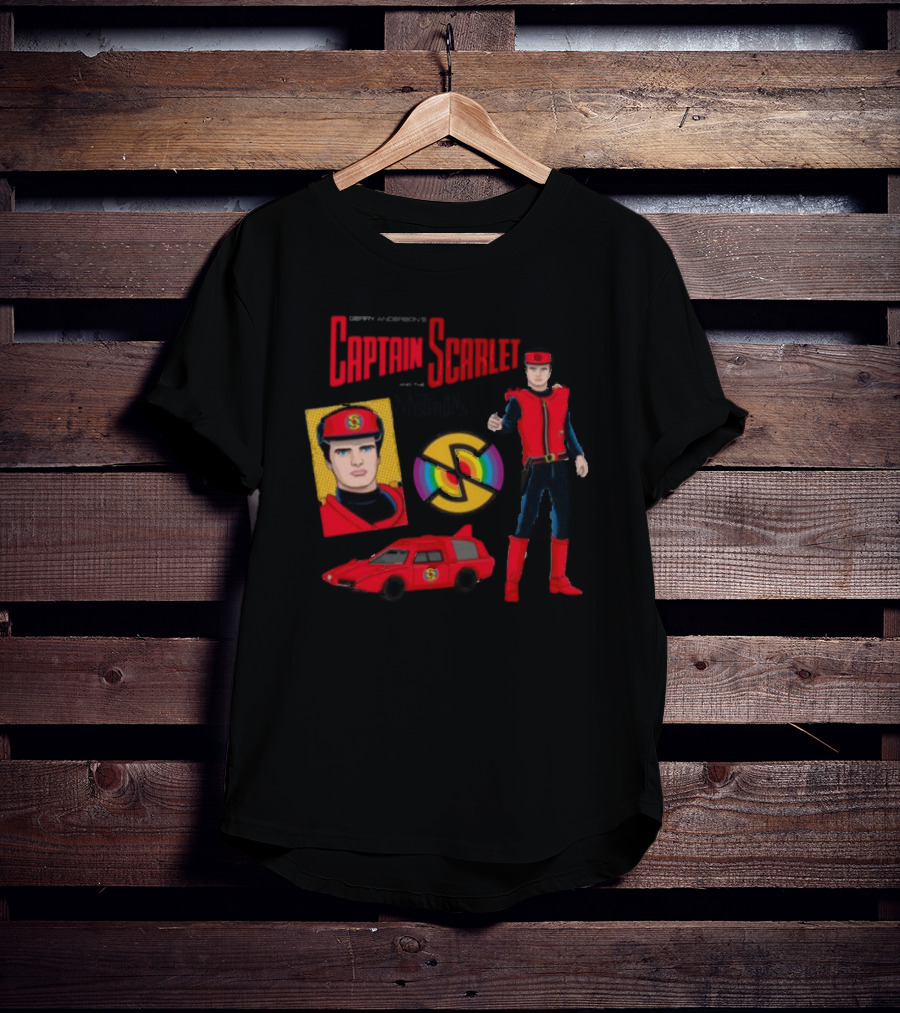 Gerry Anderson's Captain Scarlet And The Mysterons Iconic Character And Vehicle Montage T-Shirt