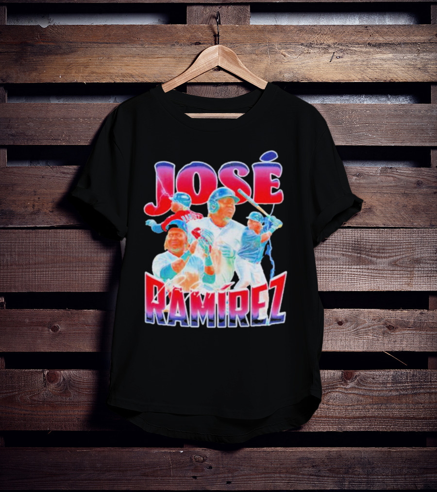 José Ramírez Signature Series Baseball Action Collage T-Shirt