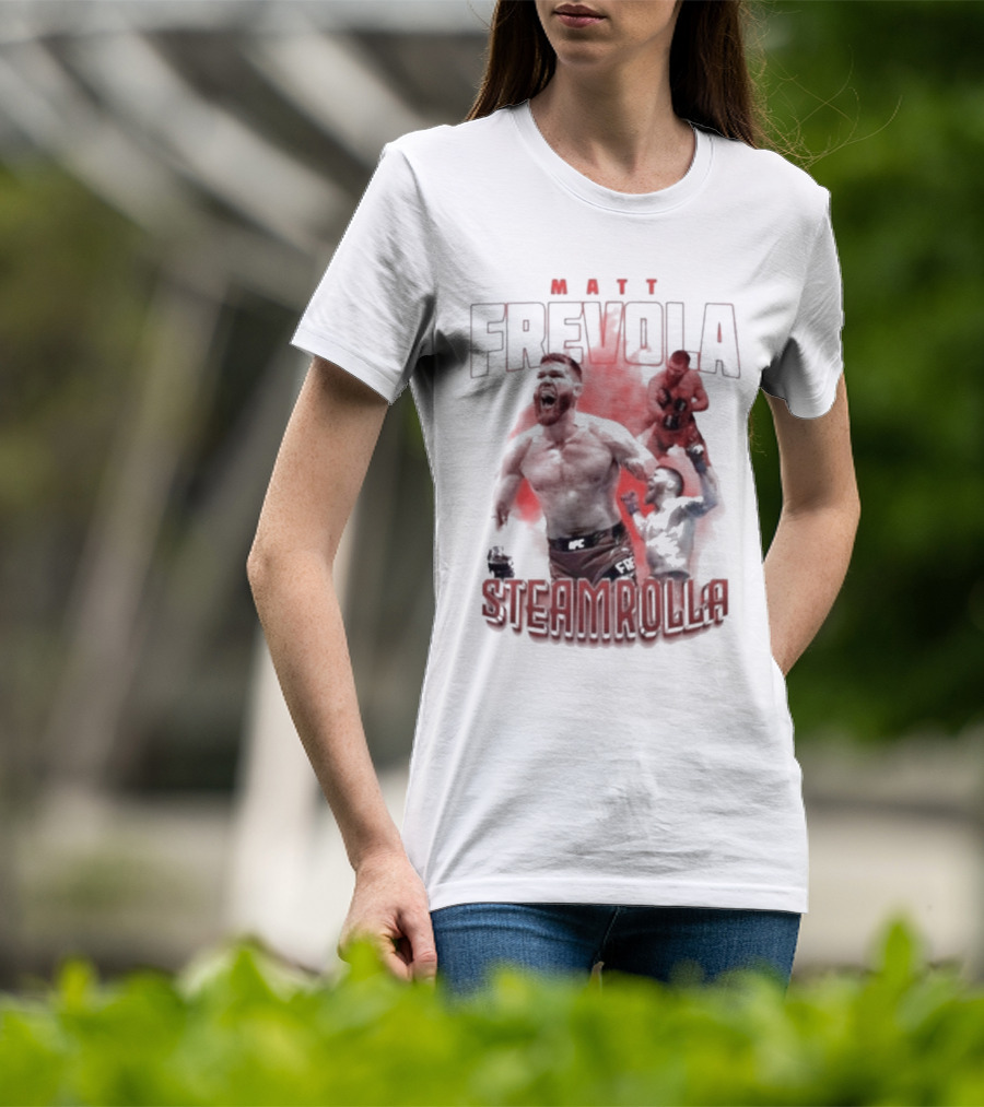 MATT FREVOLA STEAMROLLA Fiery MMA Fighter Action Scene T-Shirt