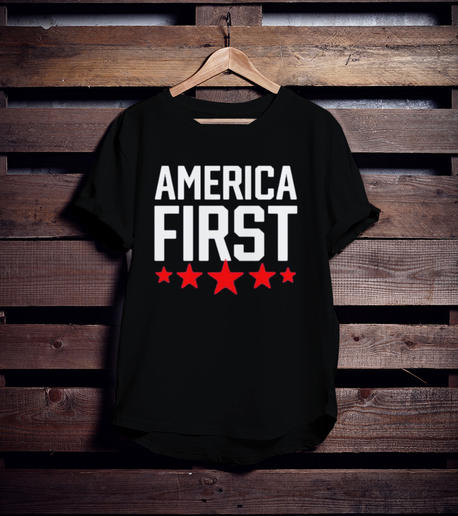Scott Presler Wearing America First Red Stars T-Shirt