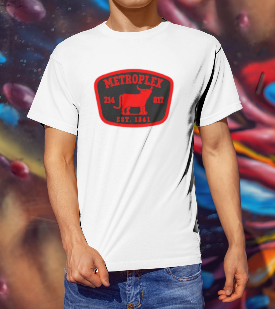 Metroplex 214 817 Est 1841 Longhorn Patch T-Shirt