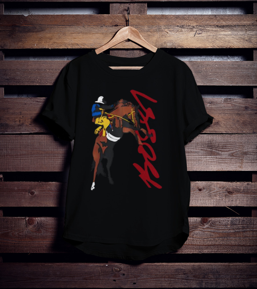 Bossi Cowboy Colorful Rodeo Horse Scene T-Shirt