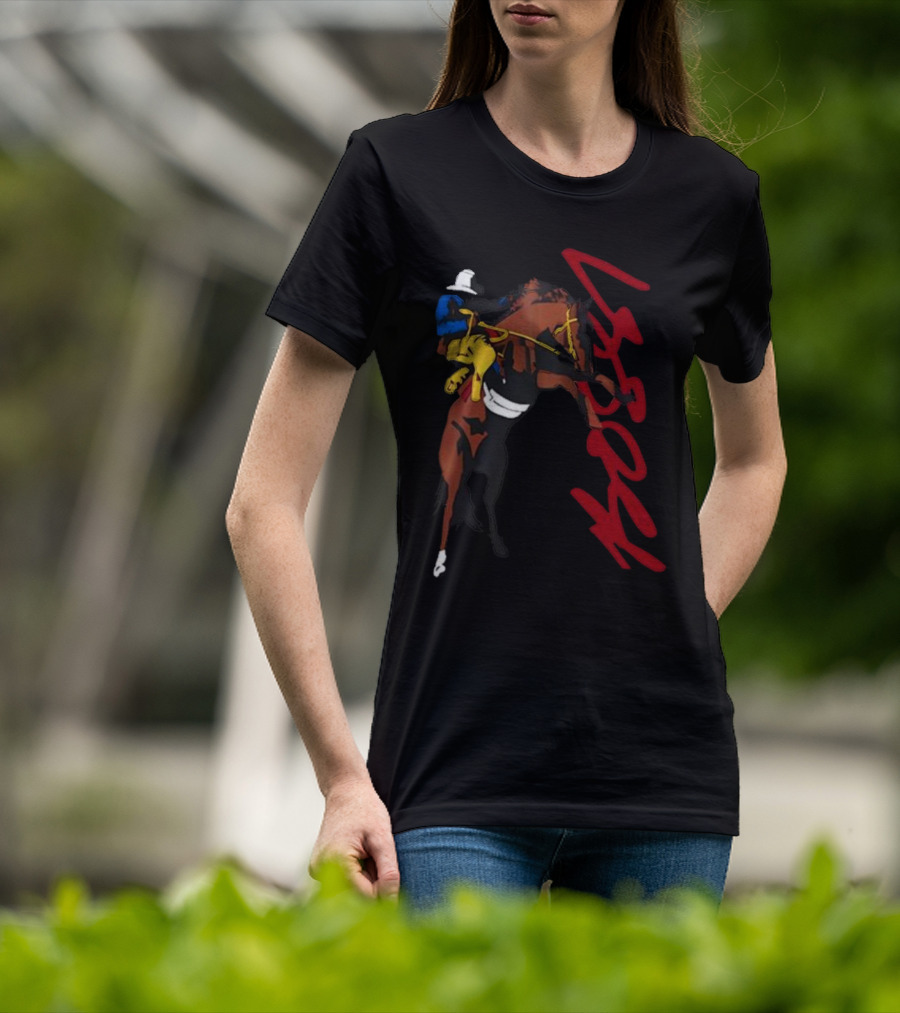 Bossi Cowboy Colorful Rodeo Horse Scene T-Shirt