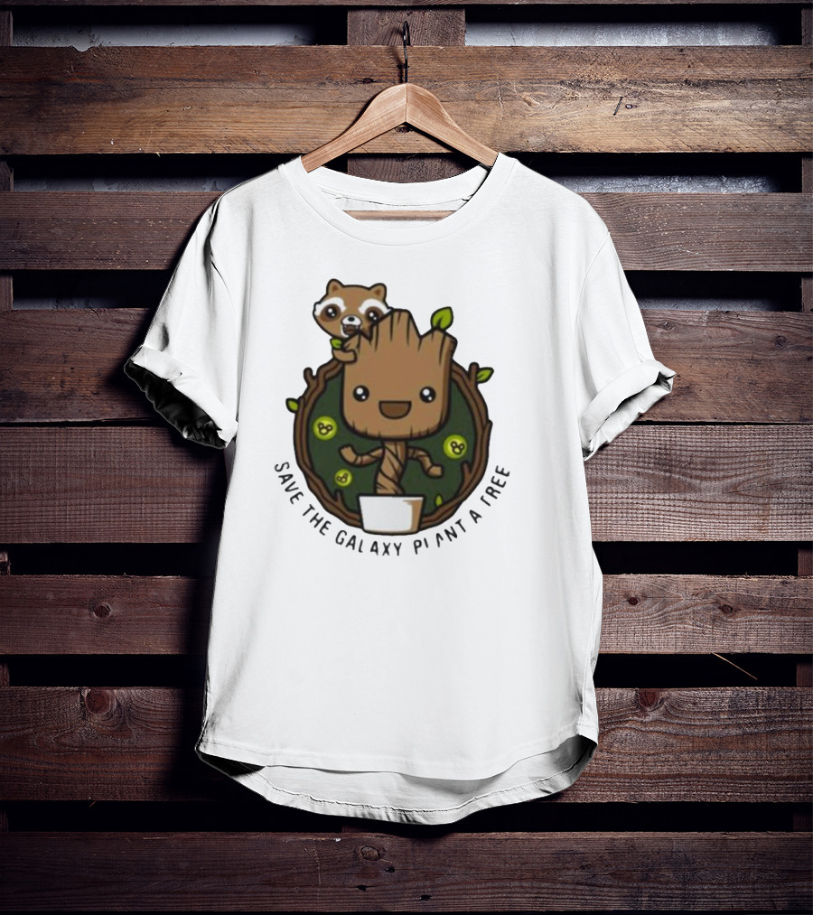 Save The Galaxy Plant A Tree Chibi Guardians Of The Galaxy T-Shirt
