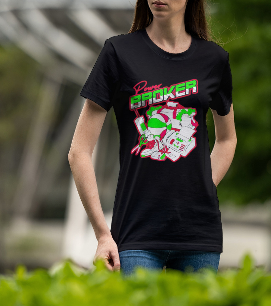 Power Broker Retro Tech And Sports Collage T-Shirt