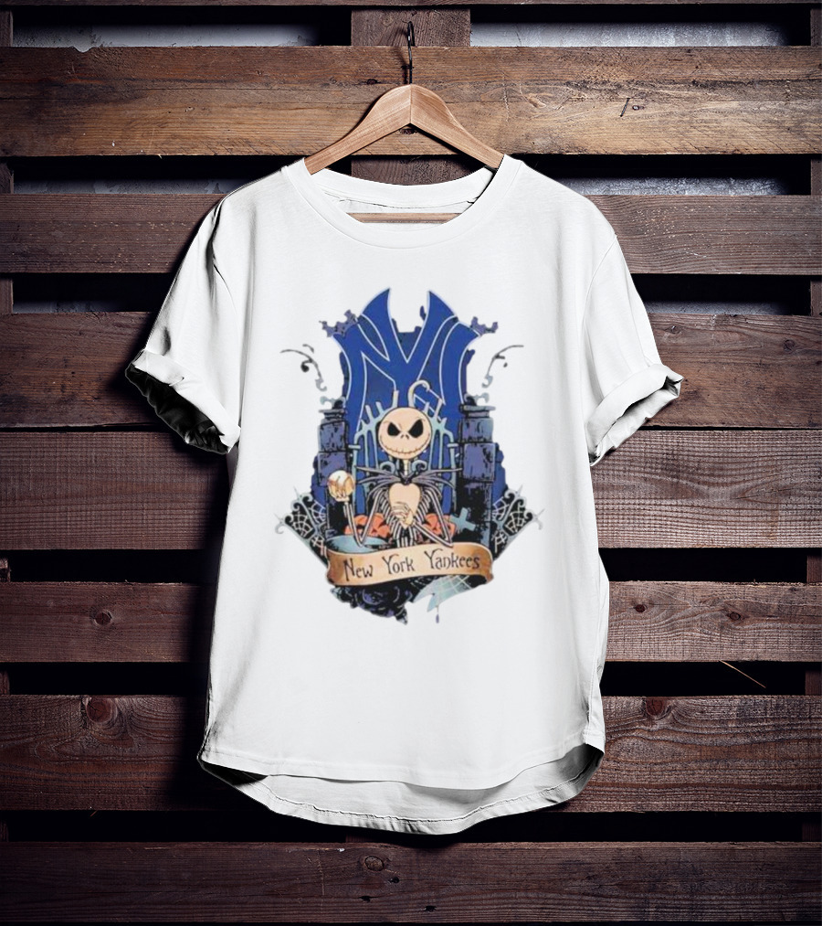 New York Yankees Jack Skellington MLB Halloween Baseball T-Shirt