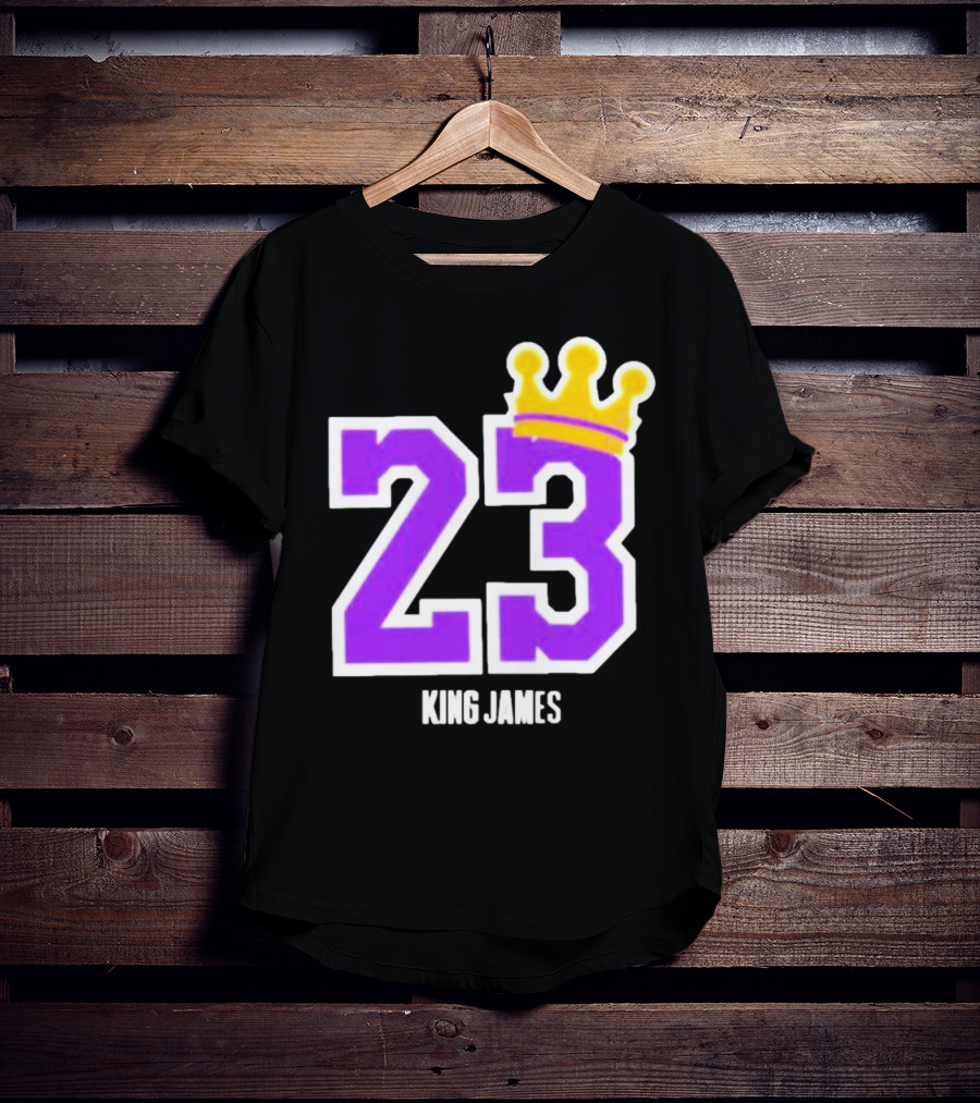 King Lebron James 23 Purple Crown La Lakers T-Shirt