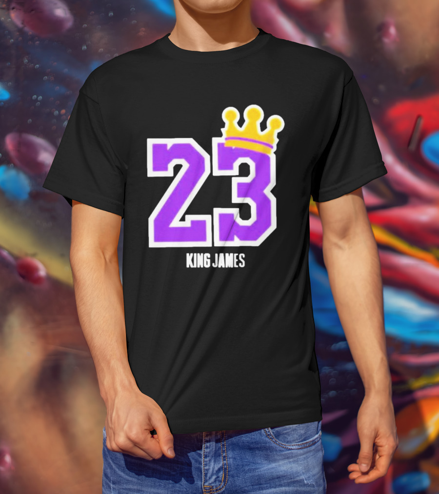 King Lebron James 23 Purple Crown La Lakers T-Shirt