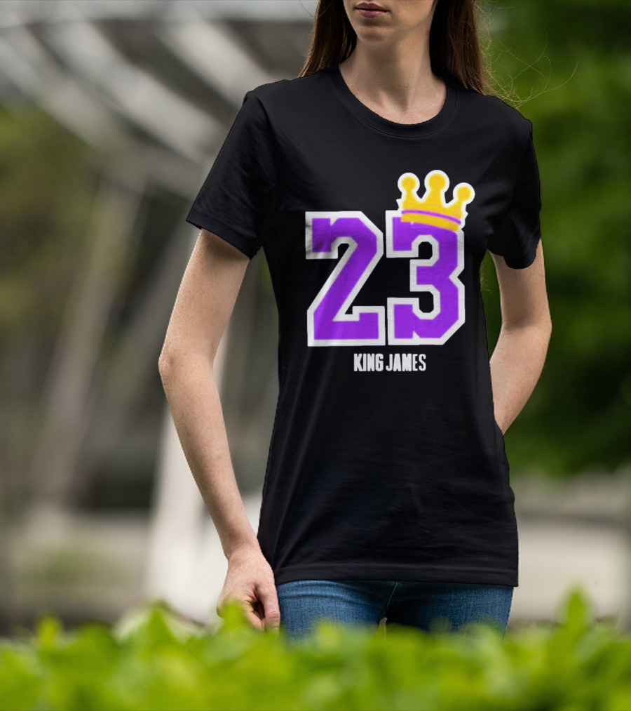 King Lebron James 23 Purple Crown La Lakers T-Shirt