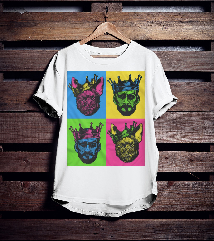 CM Punk King Pop Art Warhol Style Quad Crowned Faces T-Shirt