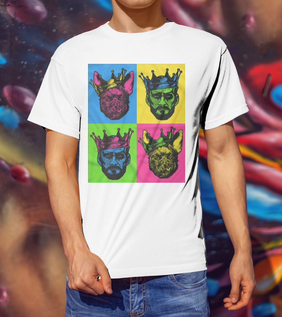 CM Punk King Pop Art Warhol Style Quad Crowned Faces T-Shirt