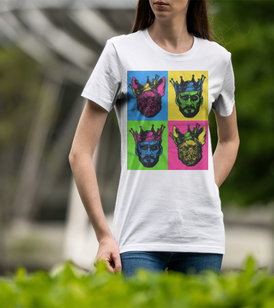 CM Punk King Pop Art Warhol Style Quad Crowned Faces T-Shirt