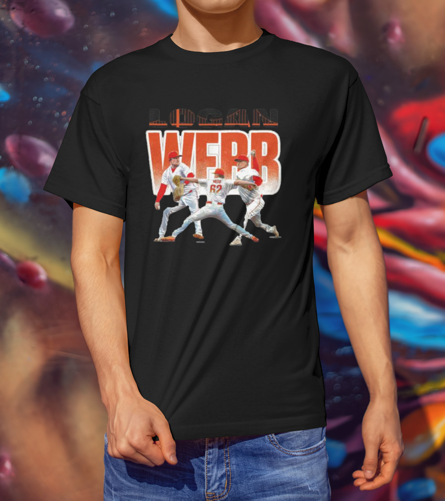 Logan Webb San Francisco Giants Pitching Action T-Shirt