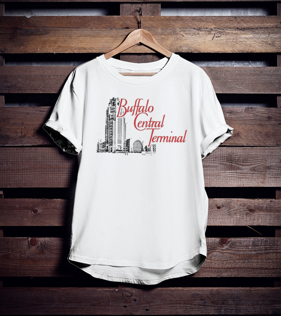 Buffalo Central Terminal Architectural Sketch With Stylized Red T-Shirt