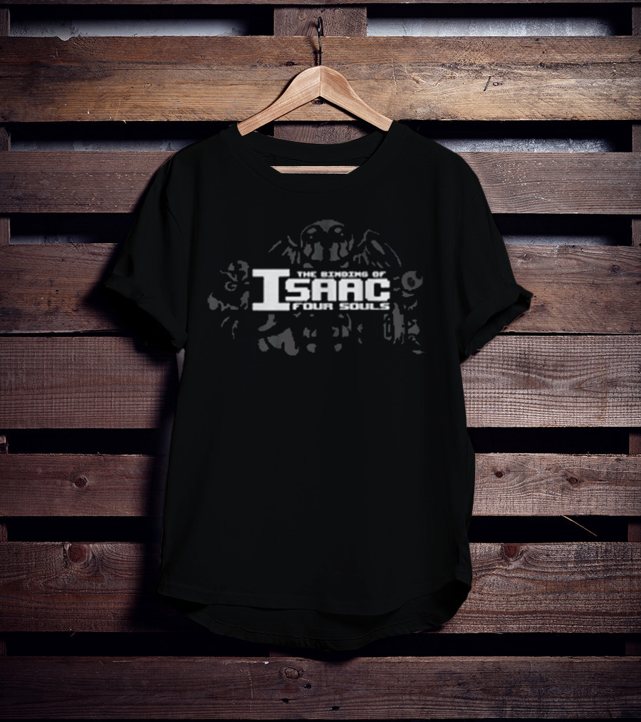 The Binding Of Isaac Four Souls Game Logo With Dark Character T-Shirt