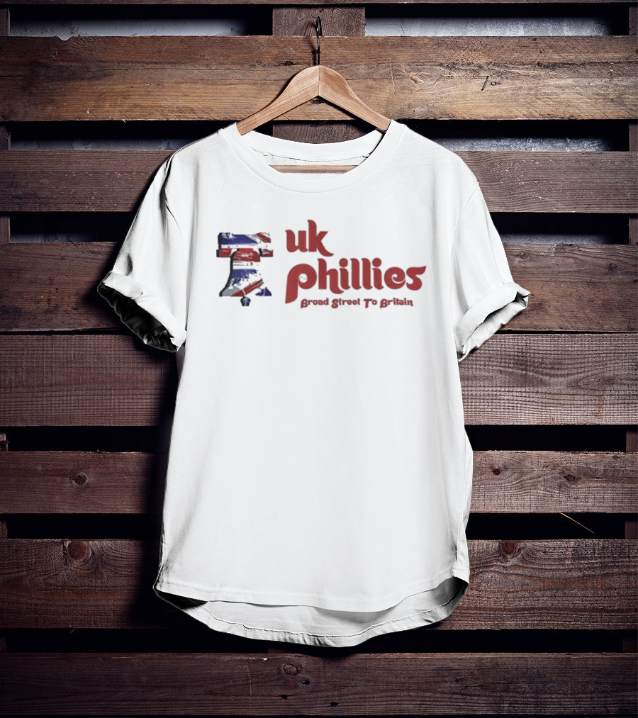 Uk Phillies Broad Street To Britain Union Jack Liberty Bell T-Shirt