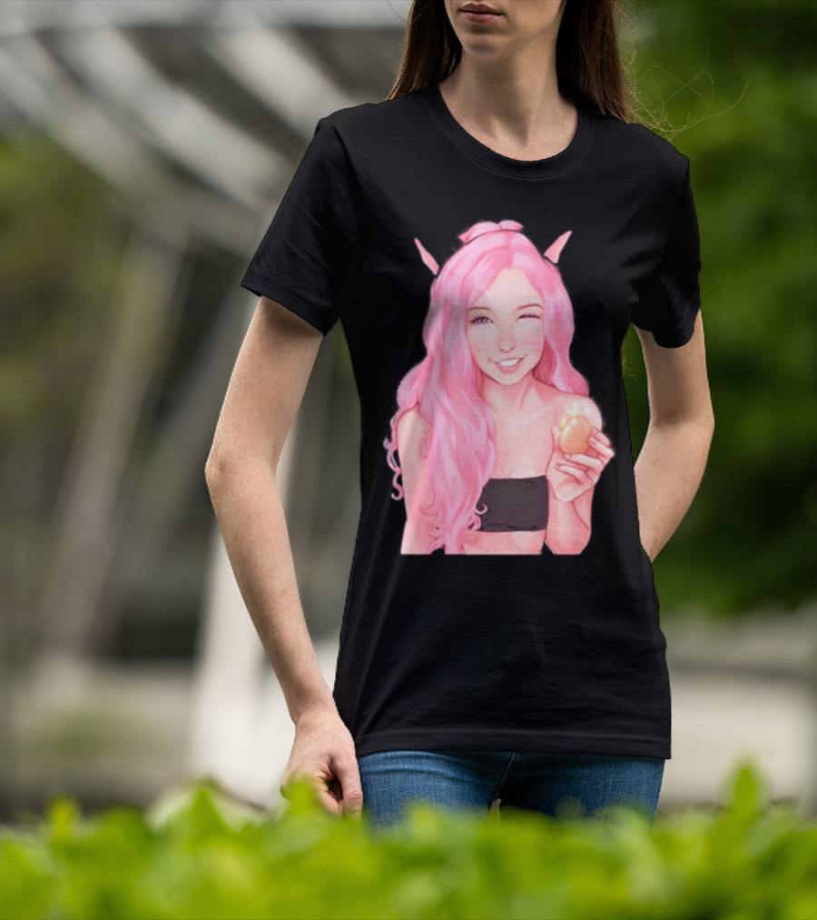 Belle Delphine Pink Hair Winking Holding Golden Egg Fantasy T-Shirt