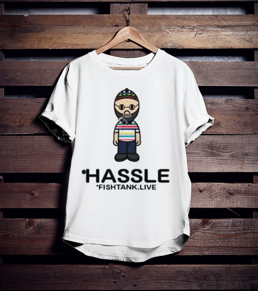 Hassle Fish Tank Live Figure With Colorful Hat And Striped T-Shirt