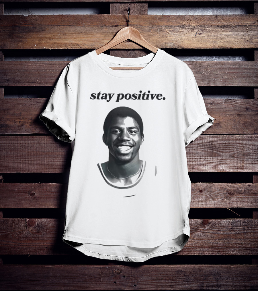 Magic Johnson Stay Positive Retro Basketball T-Shirt