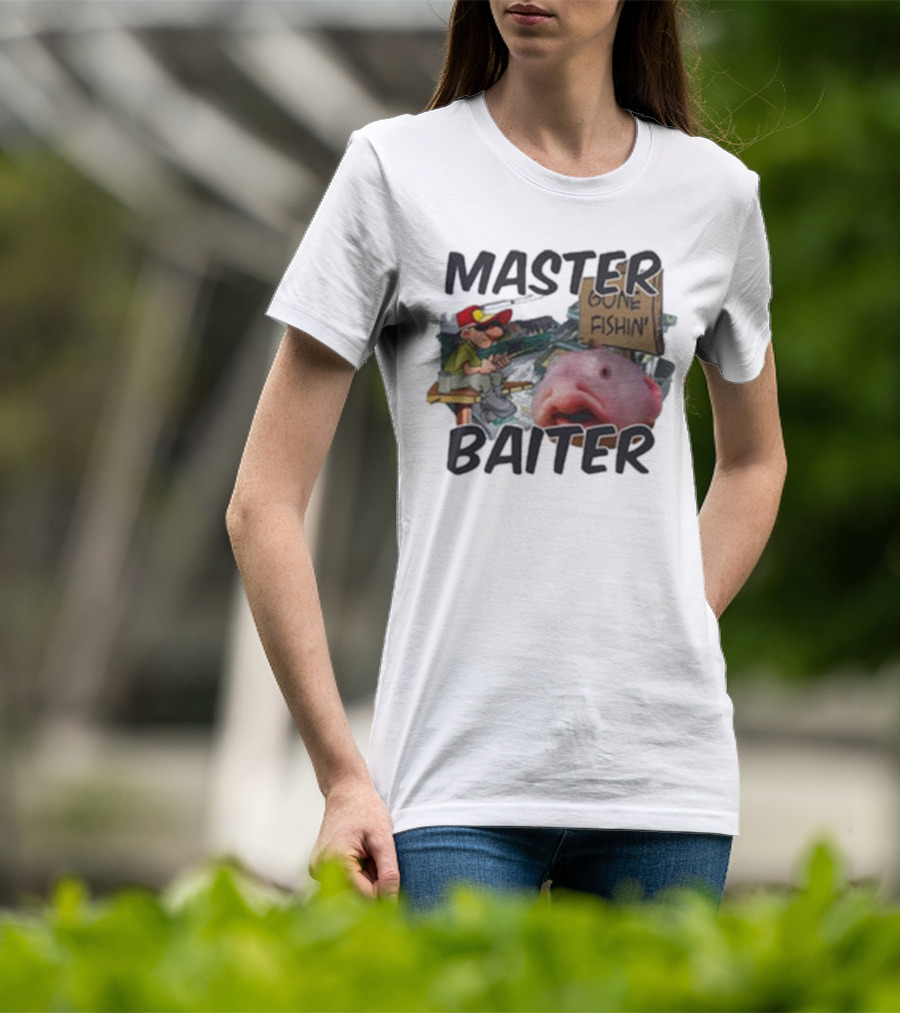 Master Baiter Gone Fishin' Fisherman With Big Fish T-Shirt