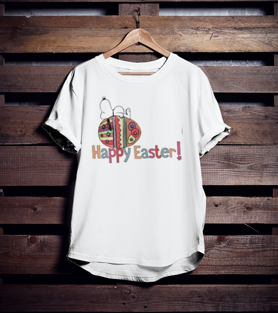 Snoopy Sleeping On Easter Egg Happy Easter T-Shirt