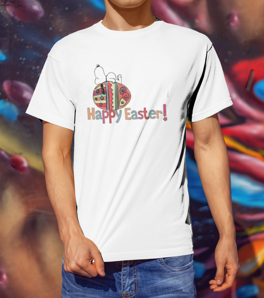 Snoopy Sleeping On Easter Egg Happy Easter T-Shirt