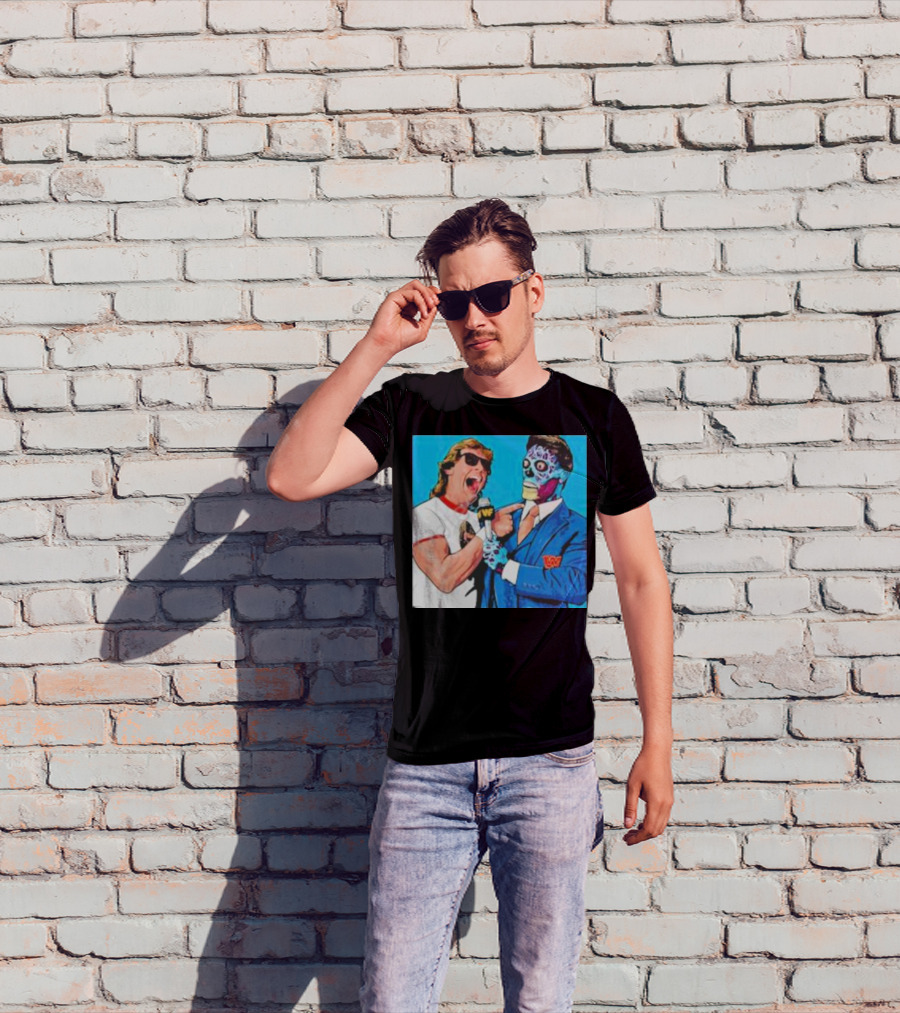 SquaredCircle They Live Wrestling Parody Comic T-Shirt