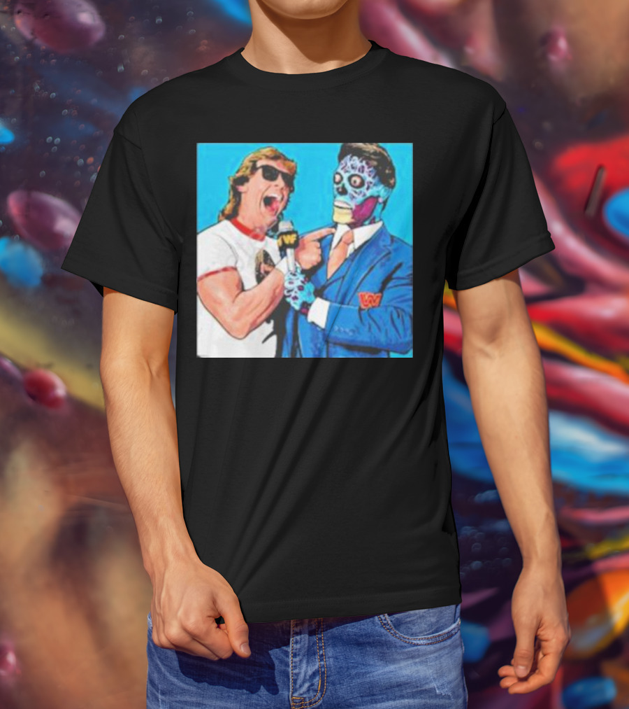SquaredCircle They Live Wrestling Parody Comic T-Shirt