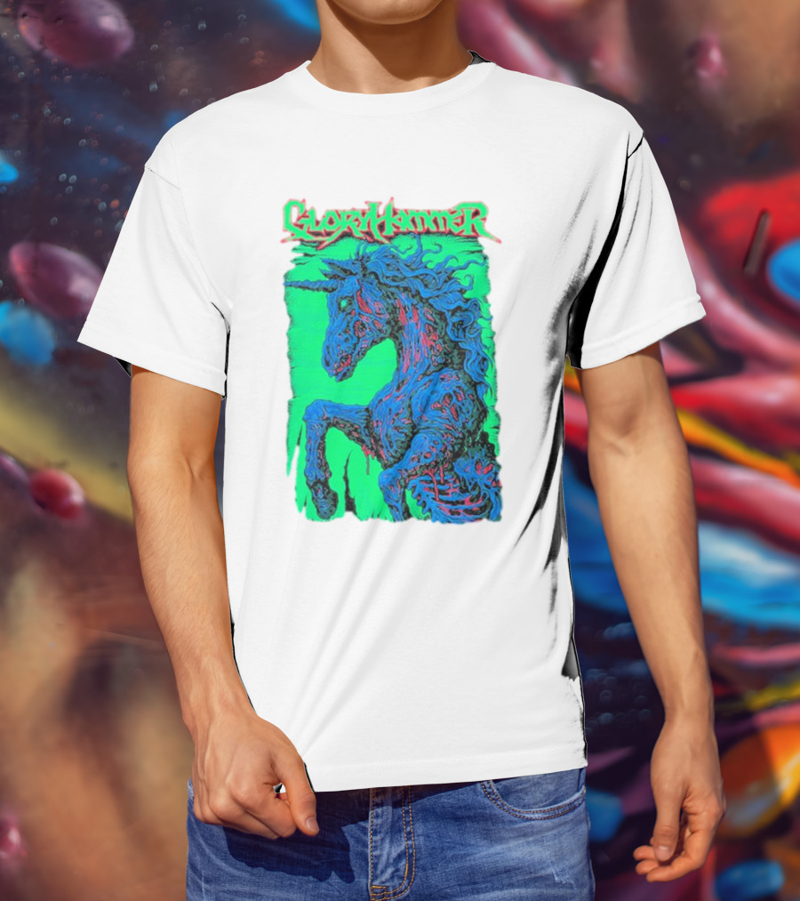 Gloryhammer Glowing Zombie Unicorn T-Shirt