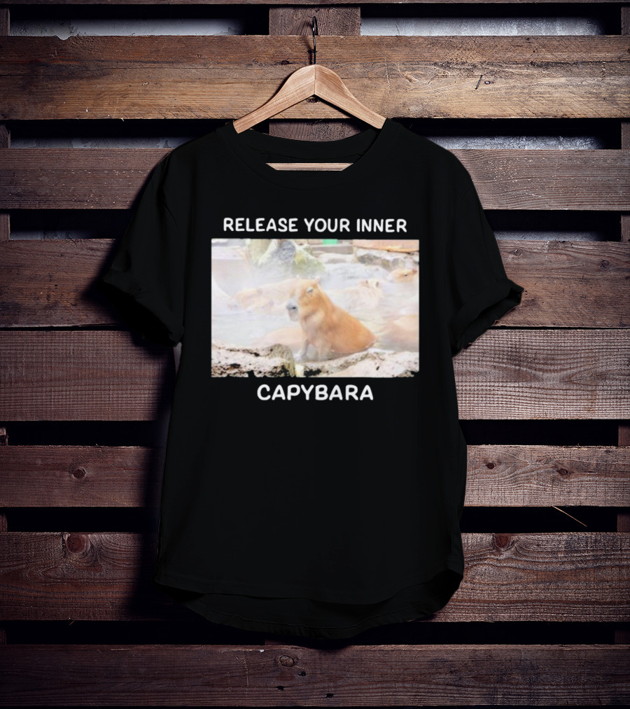Gaijin Mommy Relaxation Vibes Release Your Inner Capybara Hot Springs T-Shirt