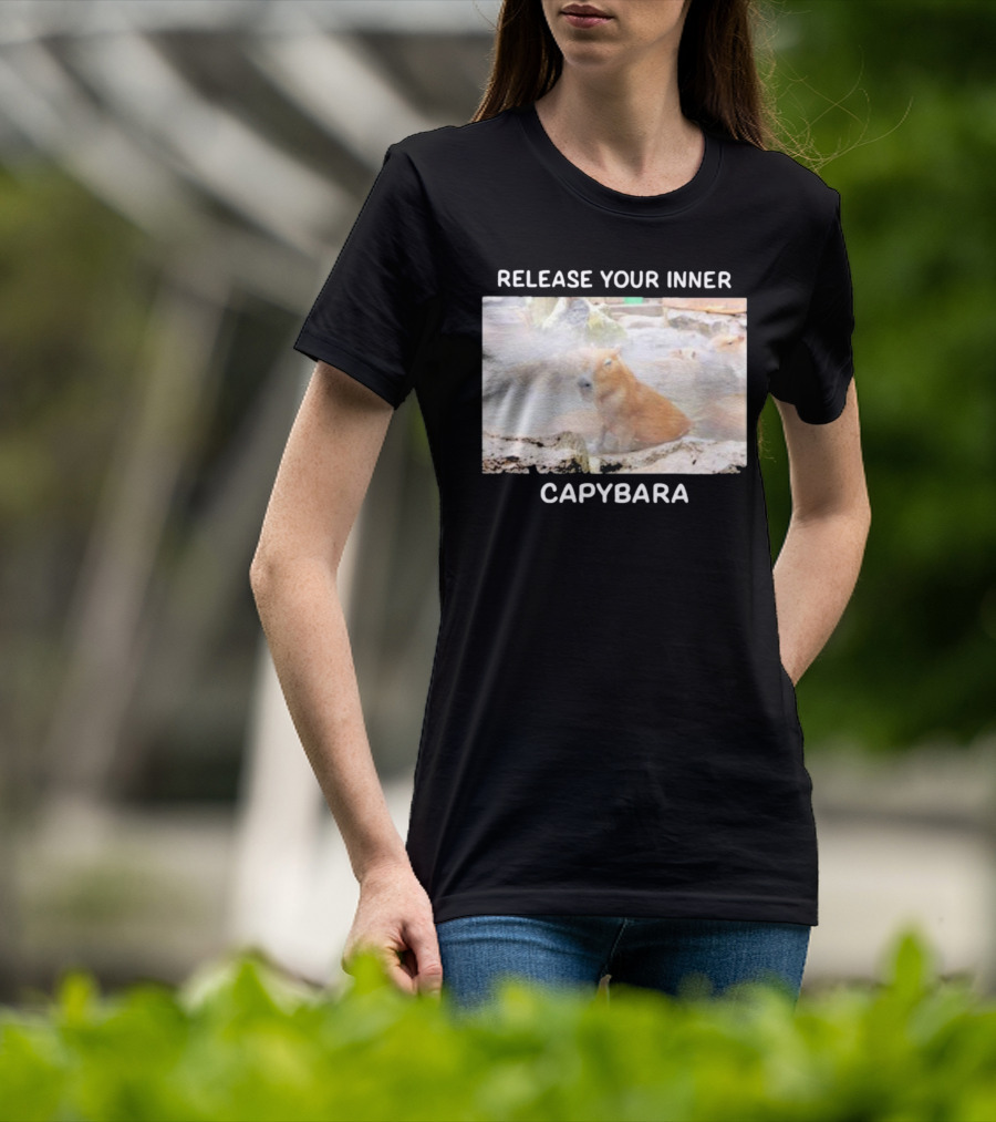 Gaijin Mommy Relaxation Vibes Release Your Inner Capybara Hot Springs T-Shirt