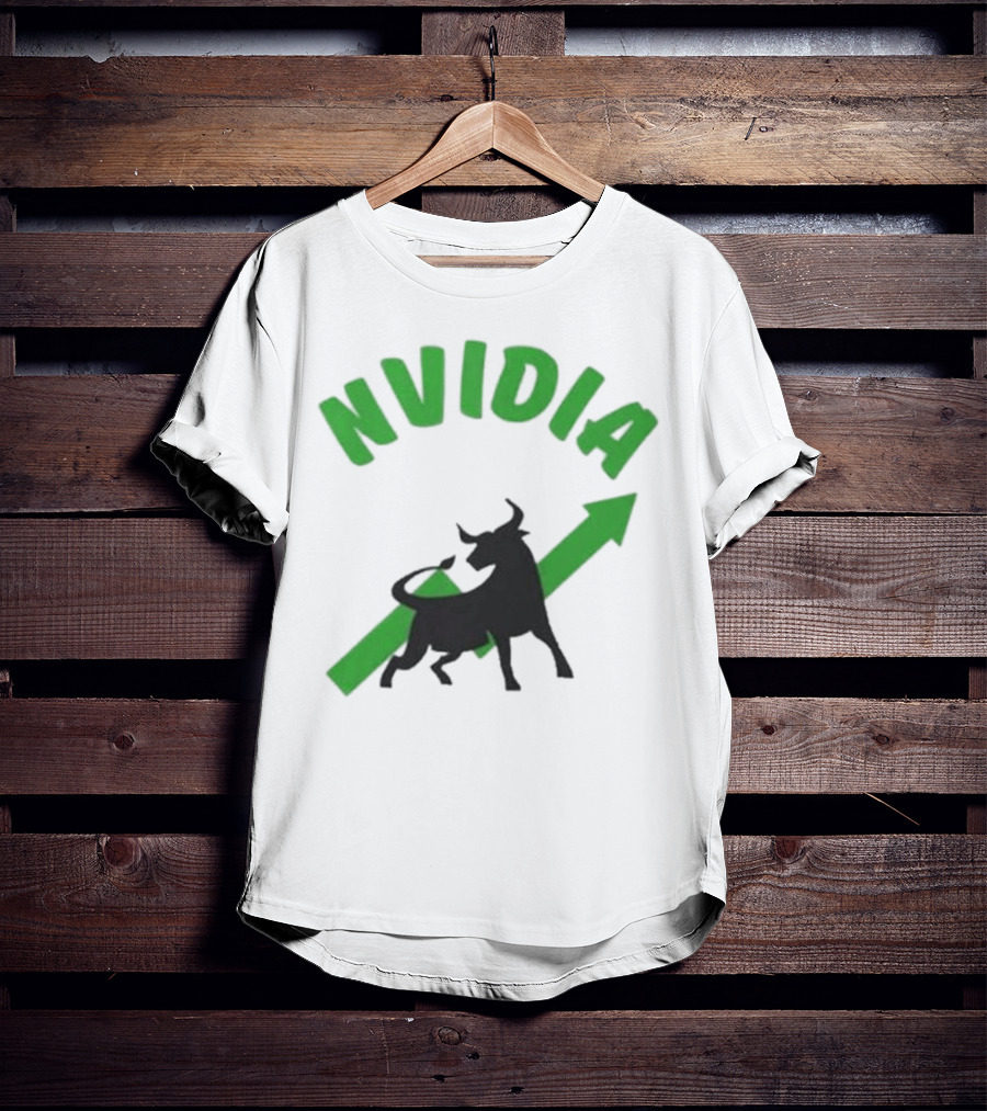 Nvidia Stock Bullish With Upward Arrow And Bull T-Shirt