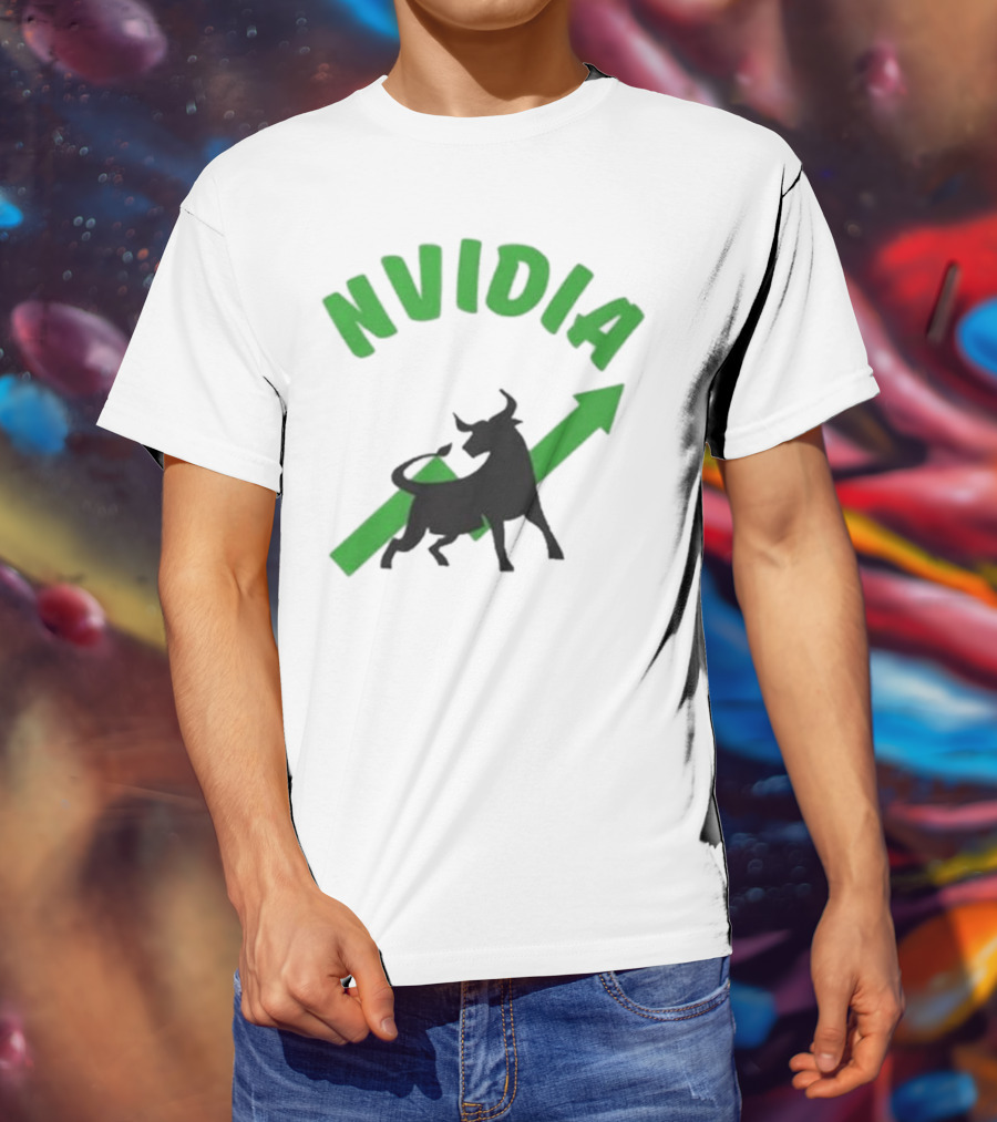 Nvidia Stock Bullish With Upward Arrow And Bull T-Shirt