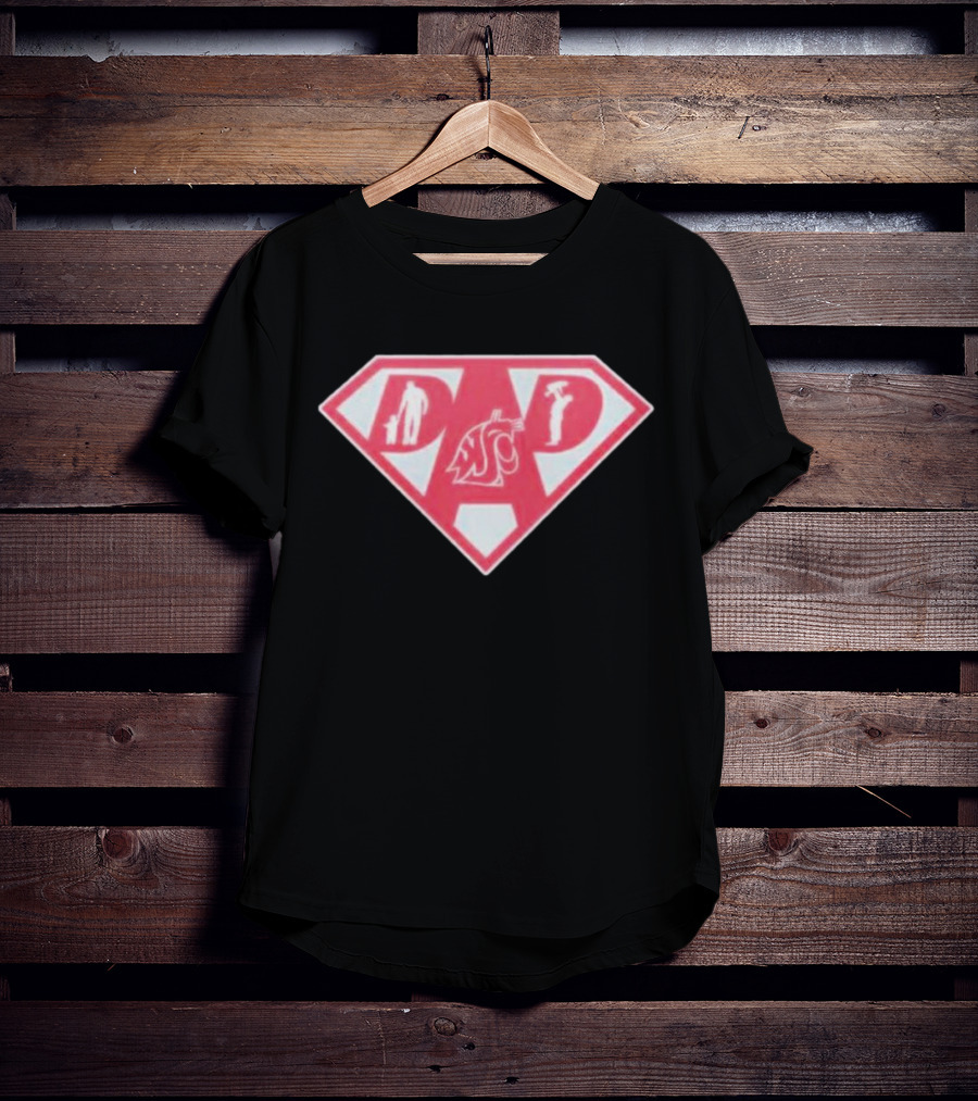 Washington State Cougars Super Dad Shield Emblem T-Shirt