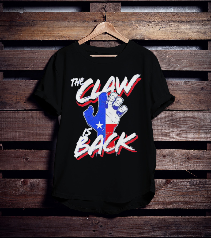 The Claw Is Back Texas Baseball Flag Fist T-Shirt