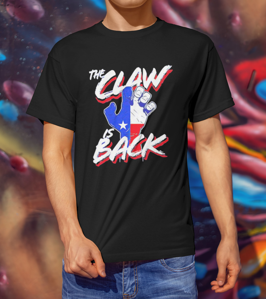 The Claw Is Back Texas Baseball Flag Fist T-Shirt