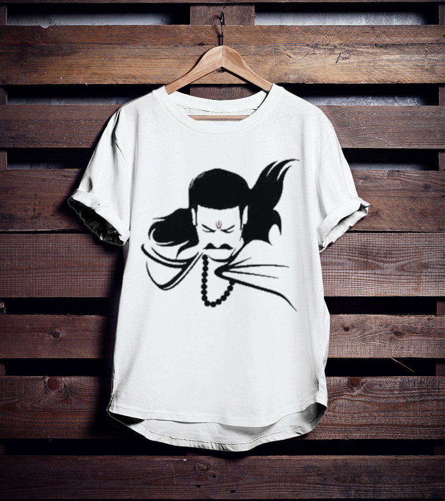 Prabhas The Lone Prince Adipurush Minimalist Silhouette With Red Tilak T-Shirt