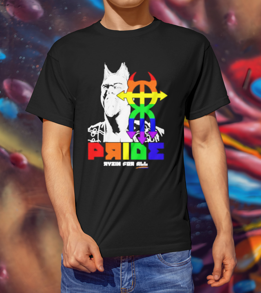 Pride Ryzin For All Rainbow Symbol With Warrior T-Shirt