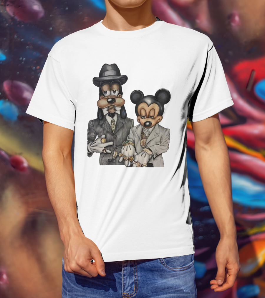 90s Hip Hop Dancehall Soca Junkie Mickey Mouse Goofy Fashion T-Shirt