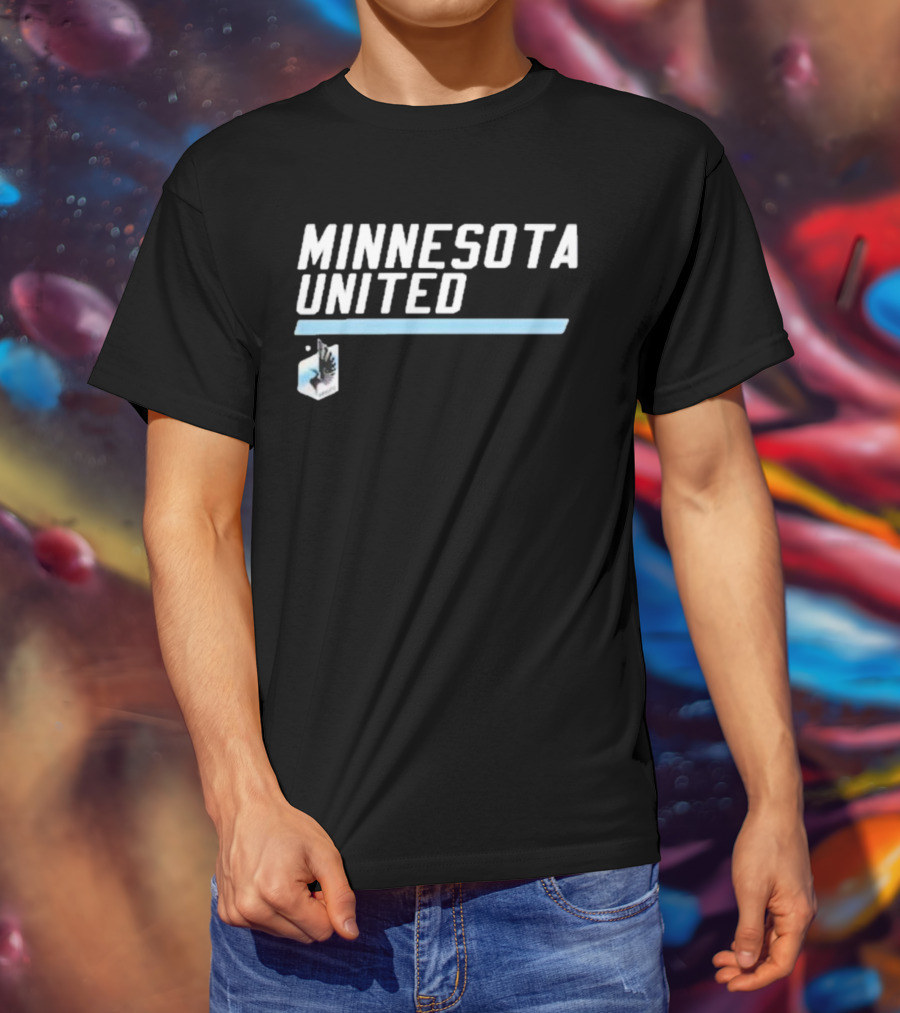 Minnesota United FC Logo With Blue Slant And Text T-Shirt