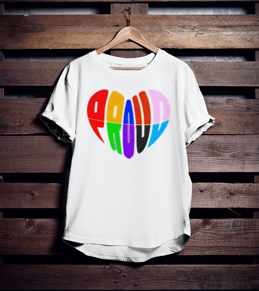 Proud Progress Heart Rainbow Colors T-Shirt