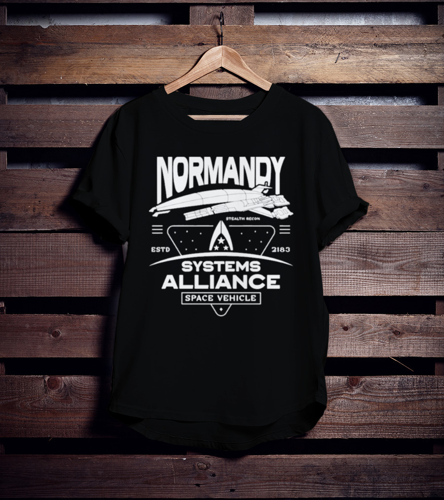 Normandy Systems Alliance Space Vehicle Estd 2183 Stealth Recon T-Shirt