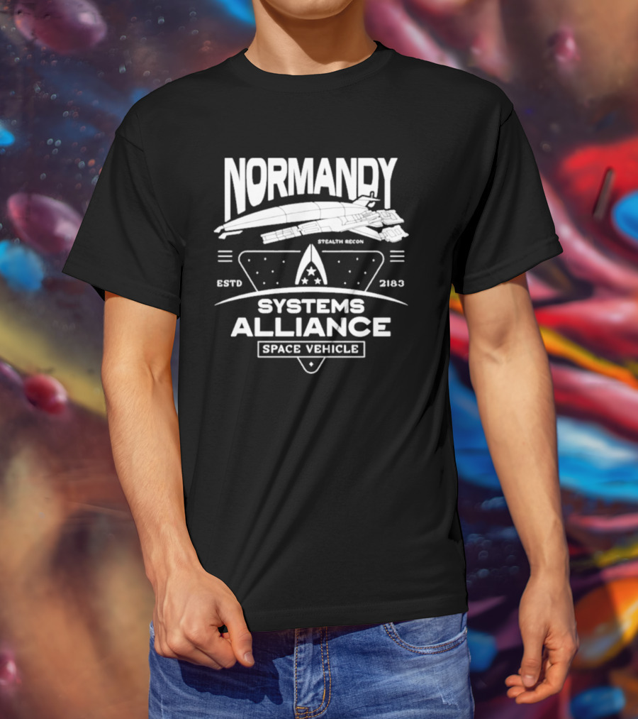 Normandy Systems Alliance Space Vehicle Estd 2183 Stealth Recon T-Shirt