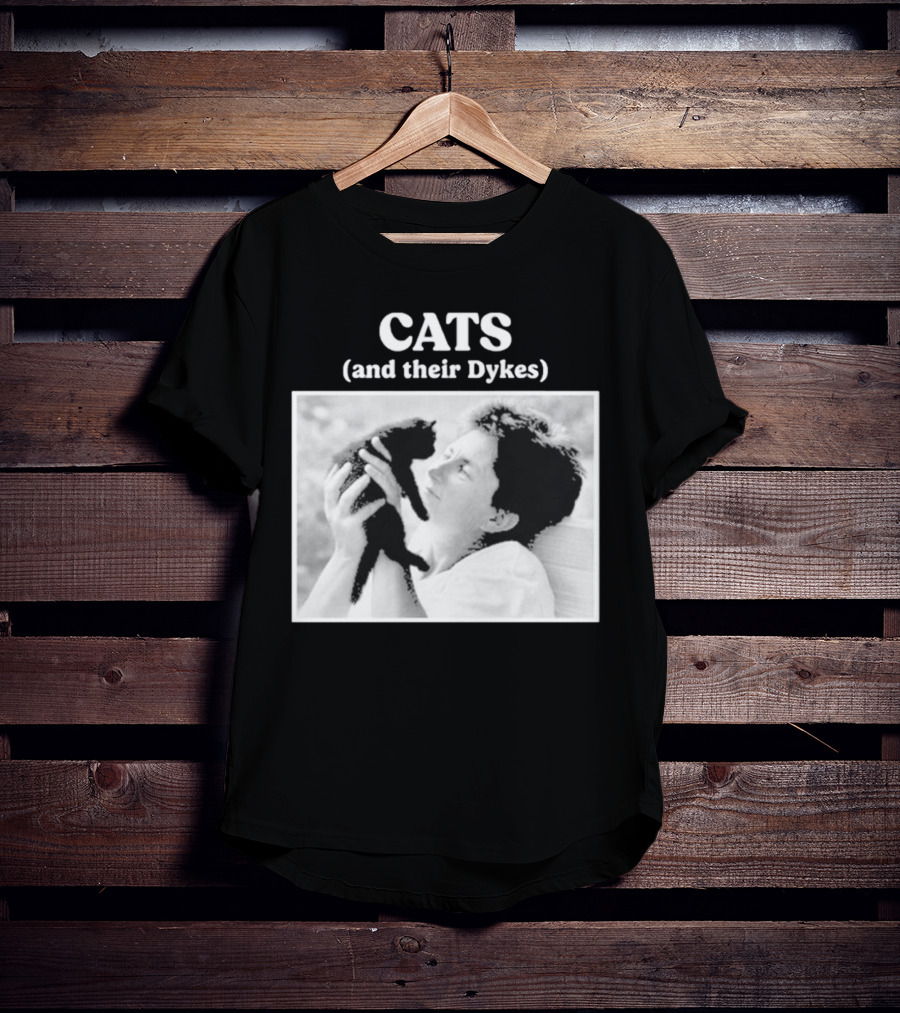 CATS And Their Dykes Black And White Image T-Shirt