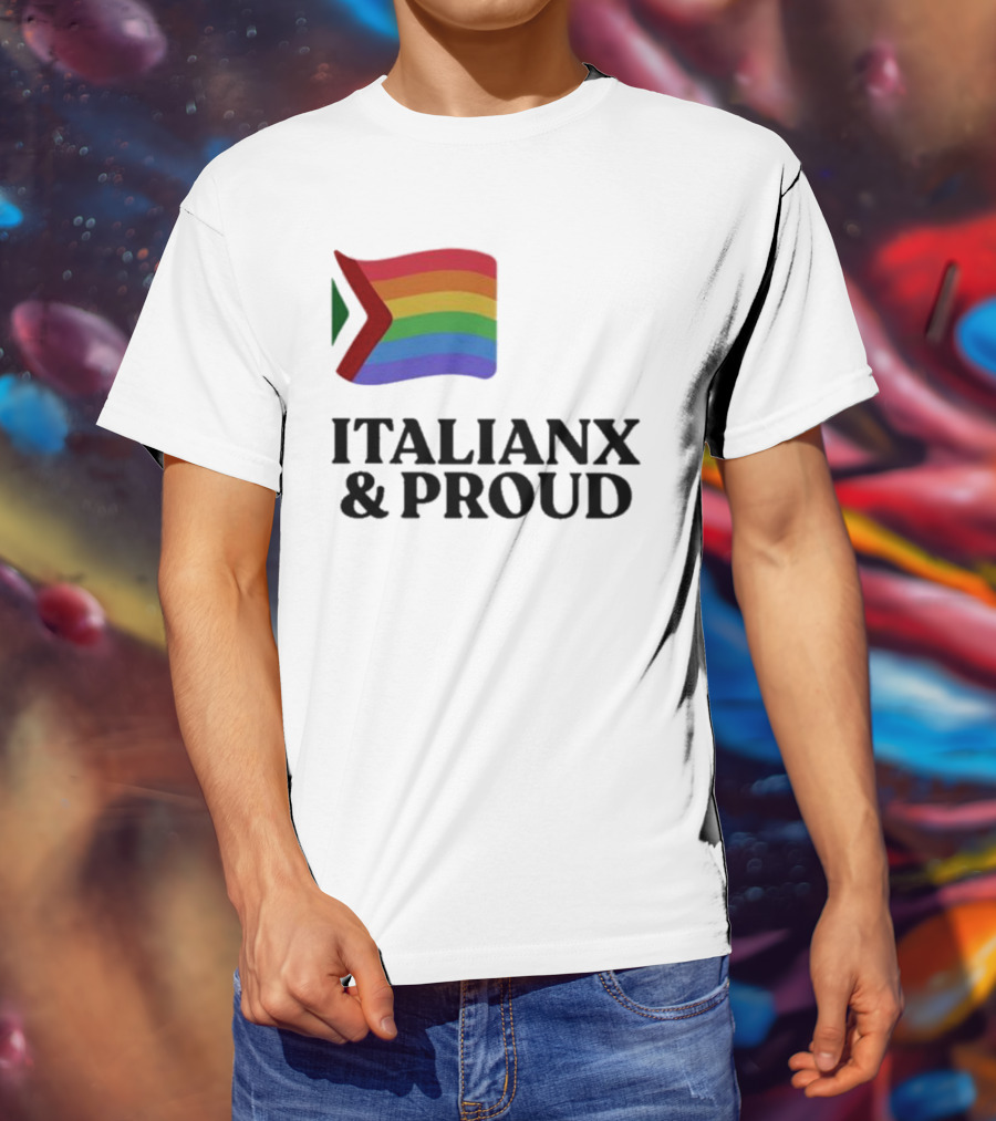 Italianx And Proud Rainbow Flag Pride T-Shirt