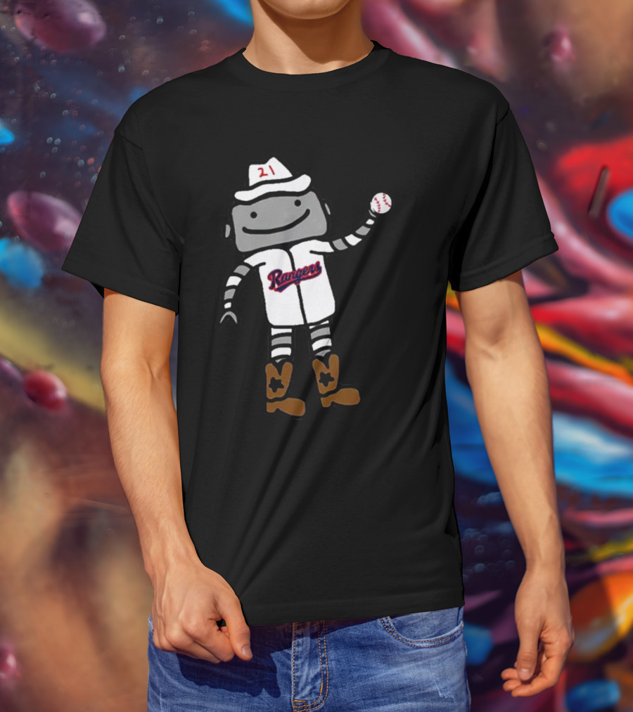 Texas Rangers Jason Robertson Robo Multisport Athlete Baseball Robot T-Shirt