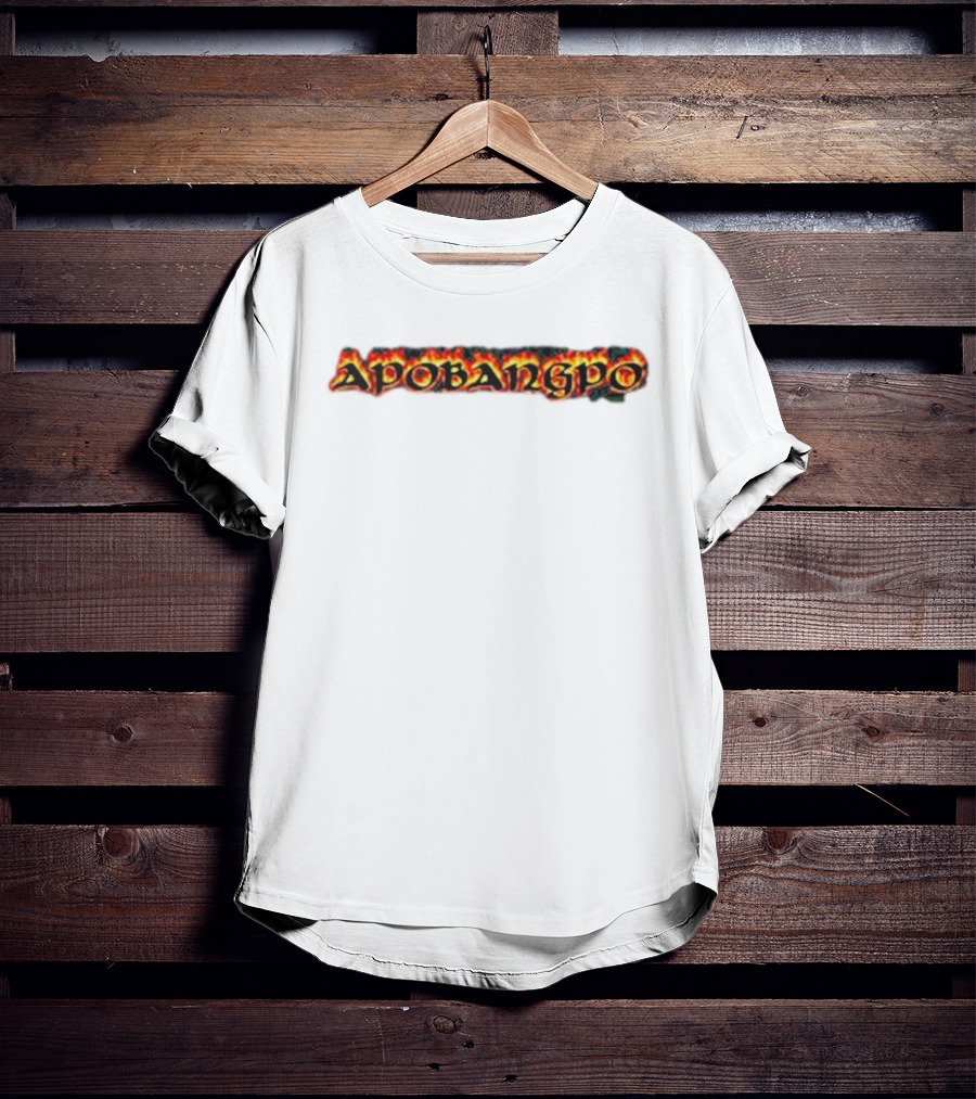 Apobangpo Flame Text T-Shirt